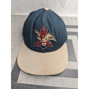 Anheuser Busch Eagle Logo Snapback Hat Blue Tan USA